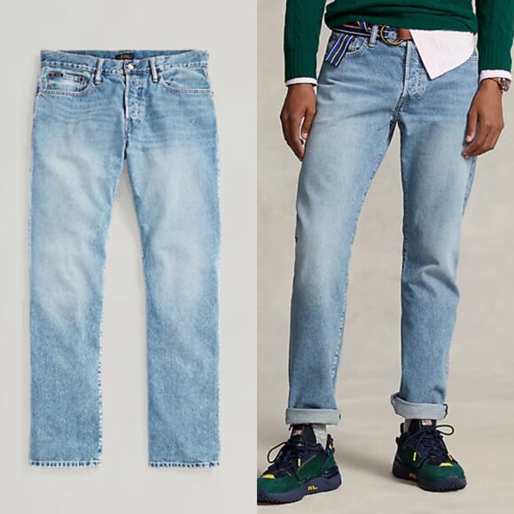 Polo Ralph Lauren Men's Blue Vintage Classic Button Fly Jeans Size 42/(26) - Picture 1 of 11